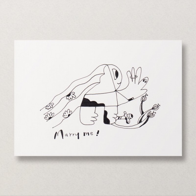 【怪物 #1 Marry me】 手绘卡片 / 原画手稿 - 卡片/明信片 - 纸 黑色