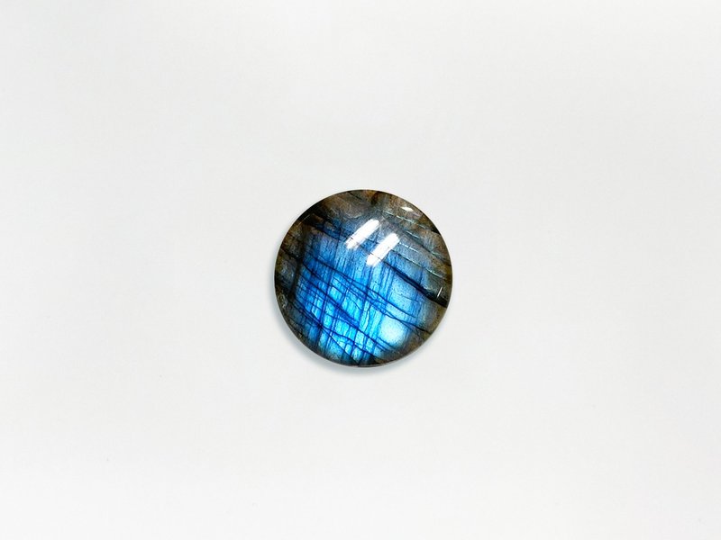 采矿 拉长石 圆形蓝光 强蓝光 - 摆饰 - 石头 