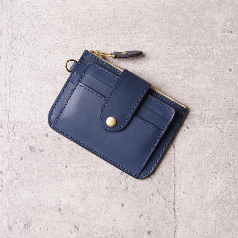 零钱卡包Card Holder with Coin Purse Wallet / 蓝色 Blue - 零钱包 - 真皮 蓝色