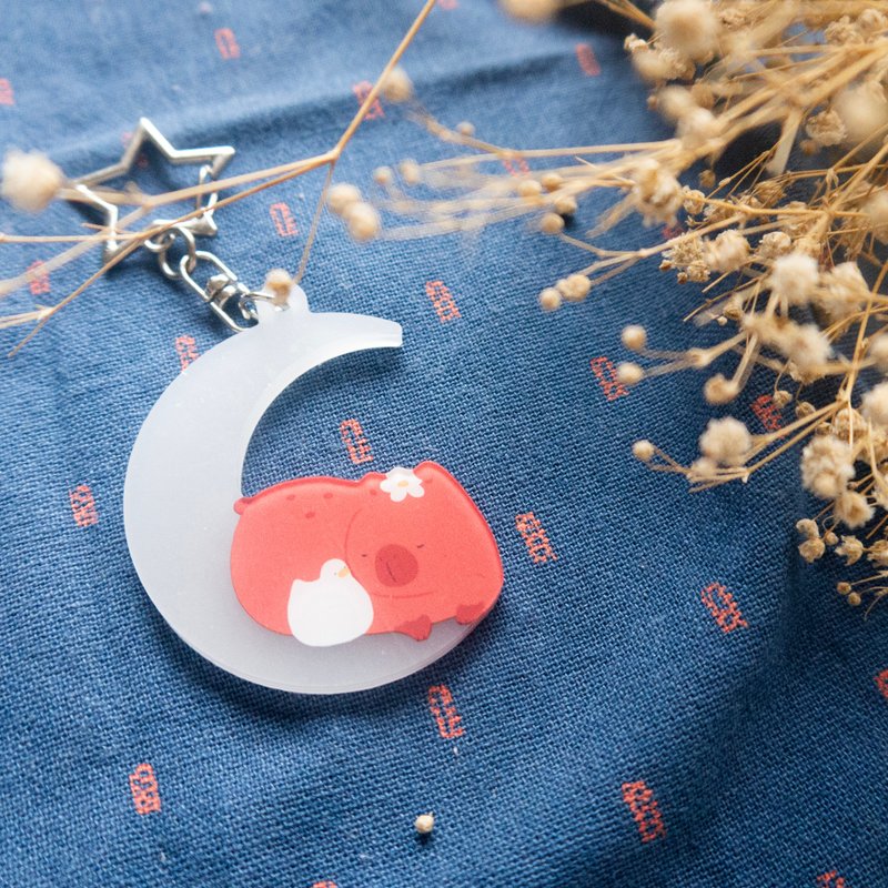 蓝夜光压克力吊饰 水豚店长与鸭鸭们【SKYCOFFEE】 - 吊饰 - 塑料 