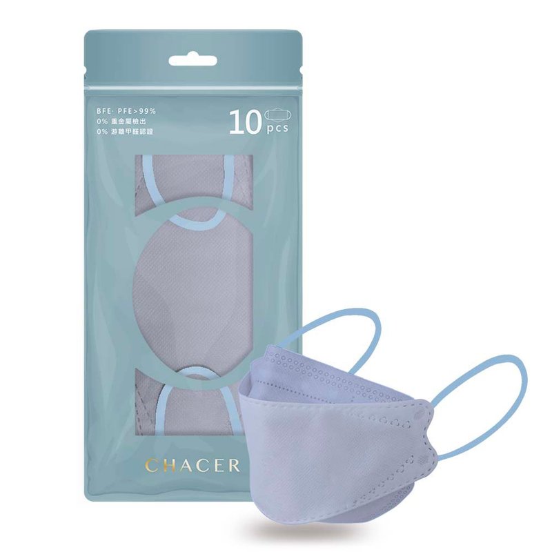 成人M-韩版4D医用口罩-晴空朝蓝(10片) - 口罩 - 其他人造纤维 蓝色