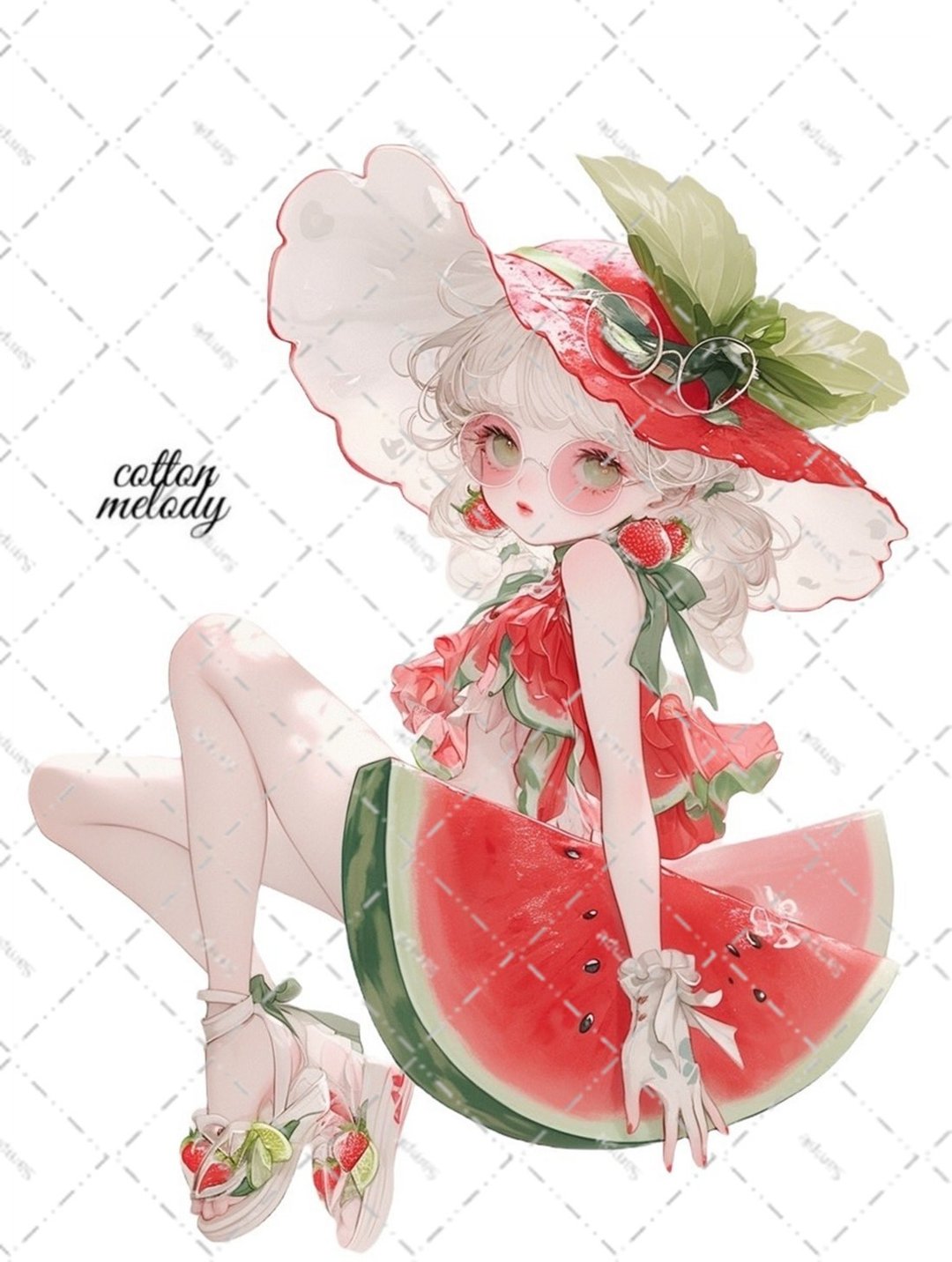 original sticker no.6493 人物贴纸 原创贴纸 人物贴纸 女孩贴纸 原创人物贴纸 - 贴纸 - 纸 