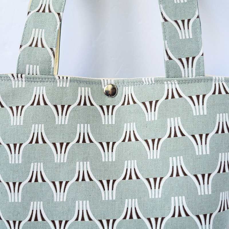 雪山。tayutou。双面不同布多用袋 - 侧背包/斜挎包 - 棉．麻 绿色