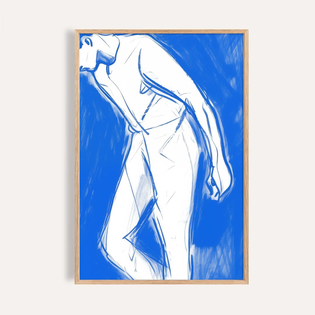 蓝色身影 Blue Silhouette / 当代版画人物挂画 画芯 海报 - 海报/装饰画/版画 - 纸 