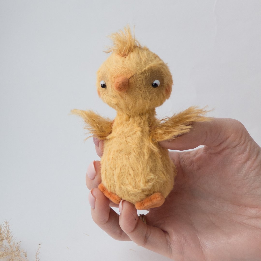 Teddy Chicken Doll - Easter Creation — 10cm - 玩偶/公仔 - 其他材质 黄色