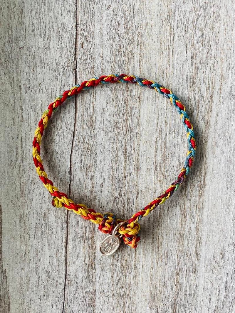 招财纳福 福气满满 祈福 纯银编织细手链 - 手链/手环 - 纯银 多色