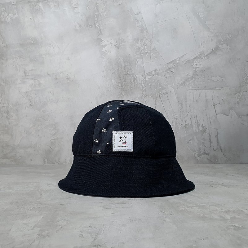 休闲旅行 轻便收纳 变形虫拼接圆顶窄檐 渔夫帽 遮阳帽 - 帽子 - 棉．麻 黑色