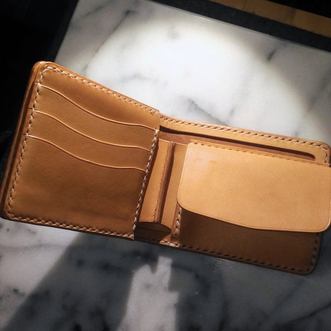 【LS Leatherworks】双折短夹 - 皮夹/钱包 - 真皮 咖啡色