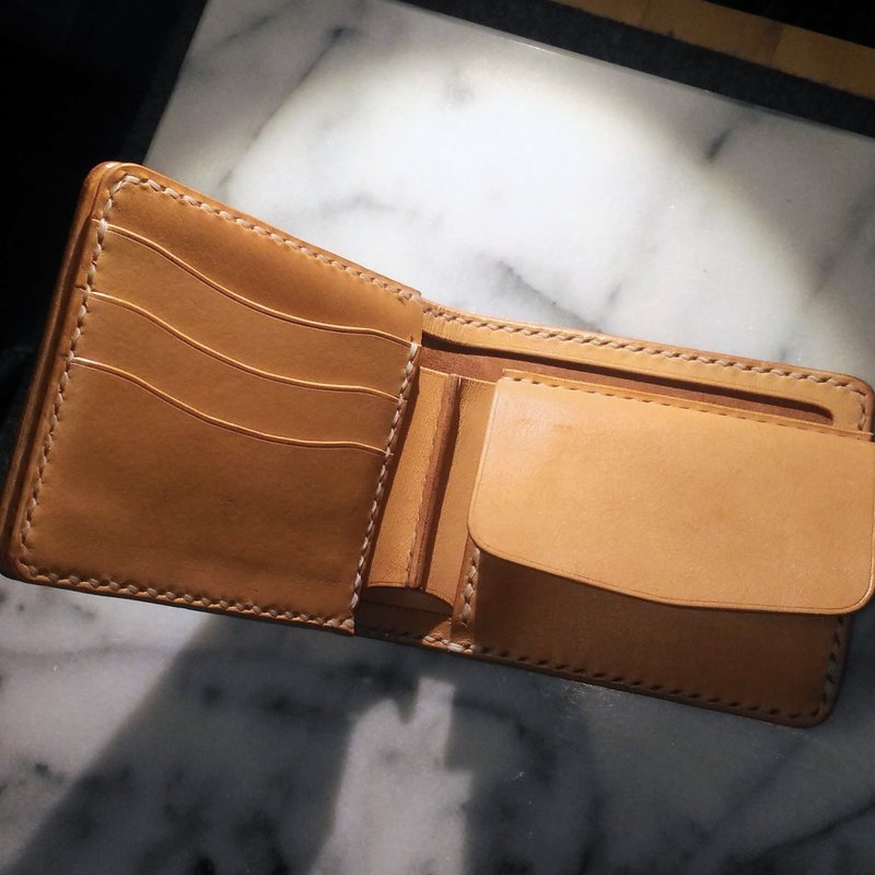 【LS Leatherworks】双折短夹 - 皮夹/钱包 - 真皮 咖啡色