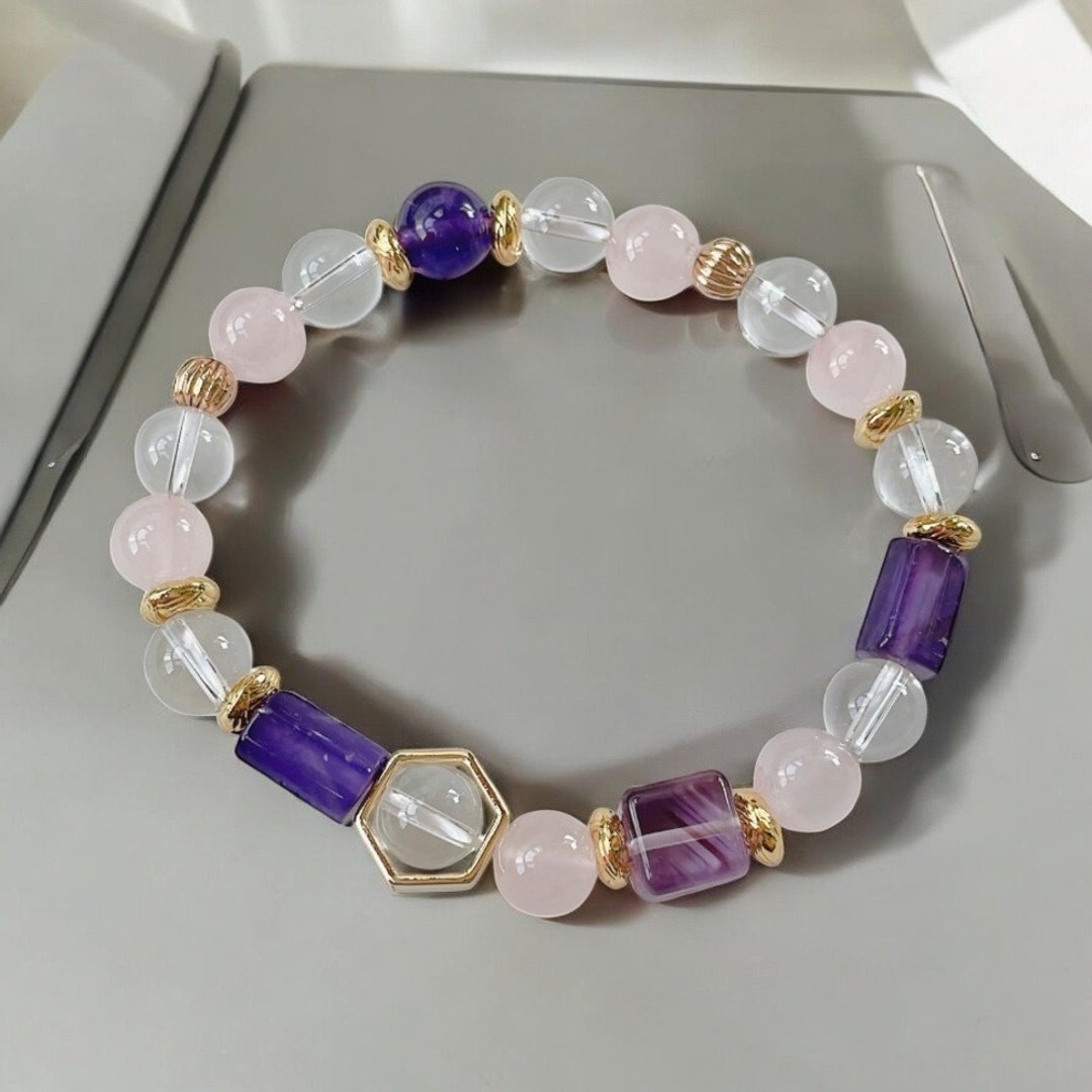 增进人缘 稳定情绪/紫水晶 粉晶 白水晶 - 手链/手环 - 水晶 