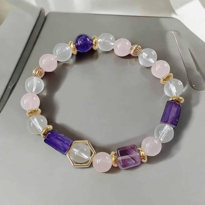 增进人缘 稳定情绪/紫水晶 粉晶 白水晶 - 手链/手环 - 水晶 