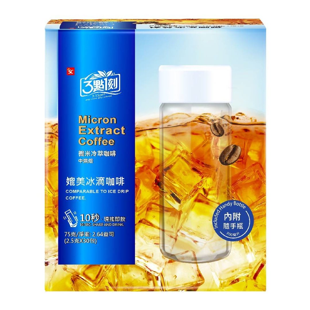 【3点1刻】微米冷萃咖啡 中烘焙(2.5gx30包/盒)精装组 内附随手瓶 - 咖啡 - 浓缩/萃取物 