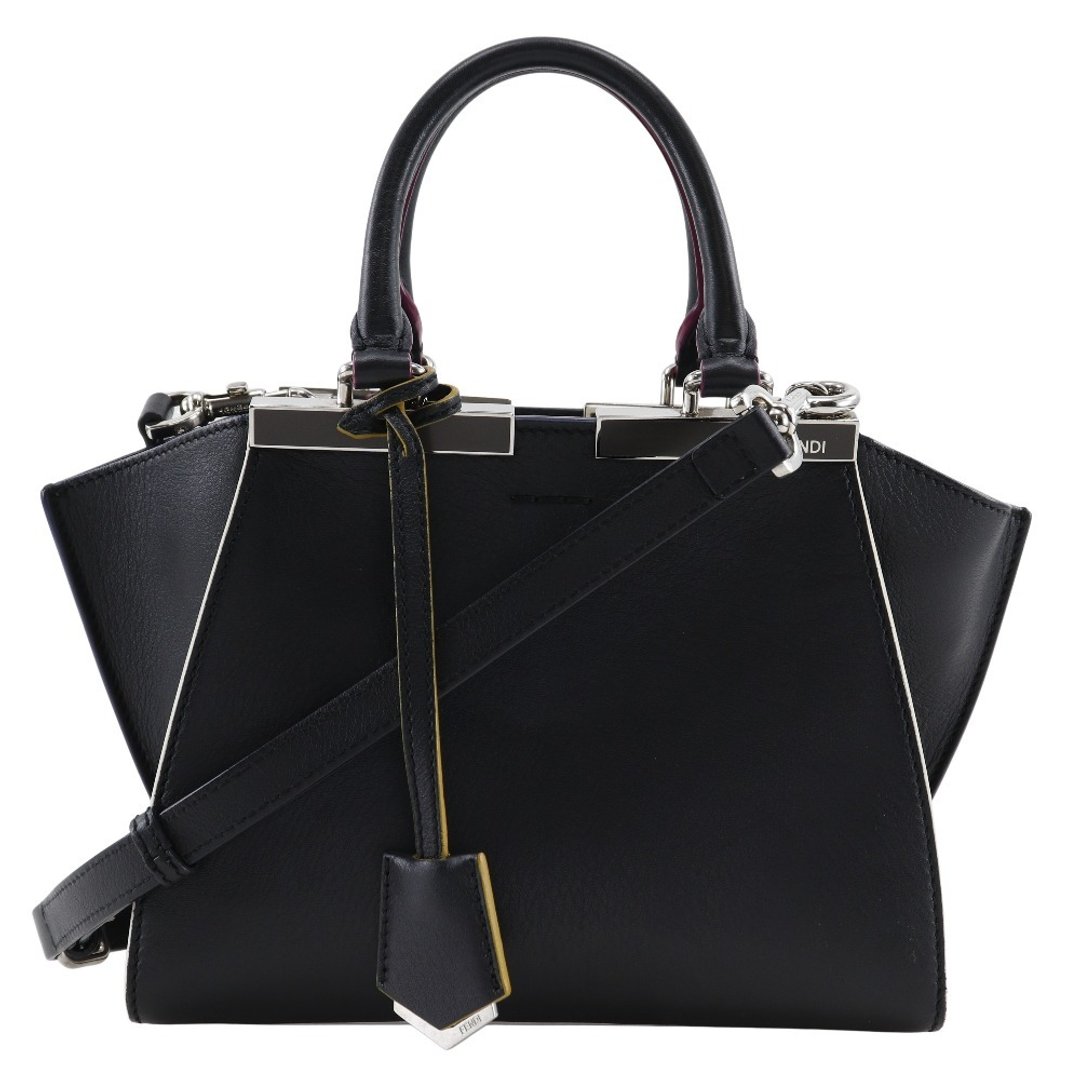 【日本直送】FENDI 芬迪 PETITE 3JOURS 手提包 2WAY 肩背包 8BH333 皮革 黑色 女仕【二手】 - 手提包/手提袋 - 真皮 黑色