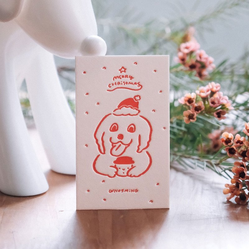 【pinkoi独家贩售】手作活版小卡 CHEERR PUP - 卡片/明信片 - 纸 白色