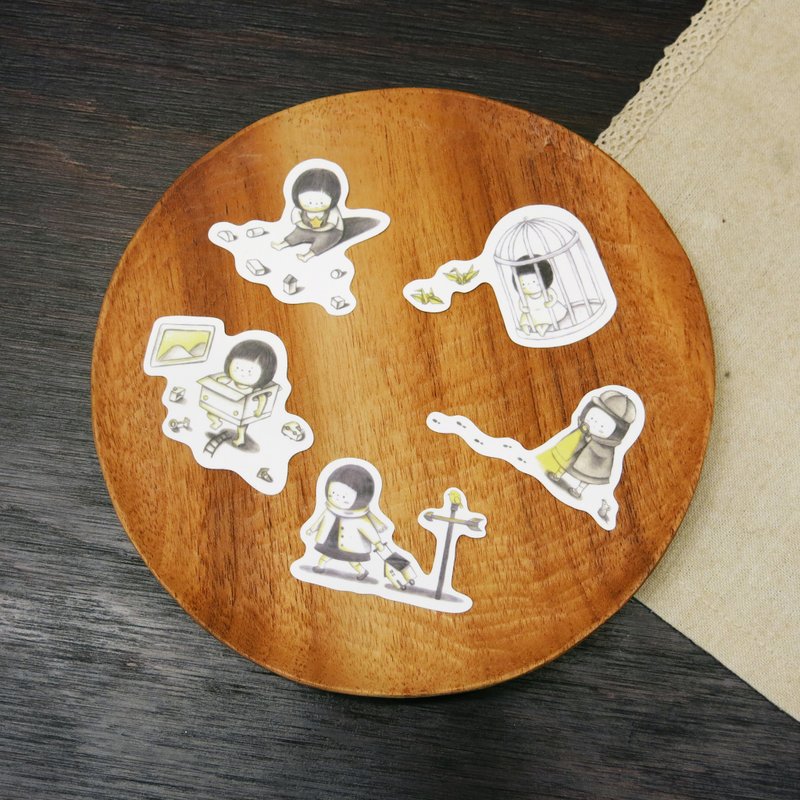 不想长大系列横式 / 防水贴纸 - 贴纸 - 纸 白色