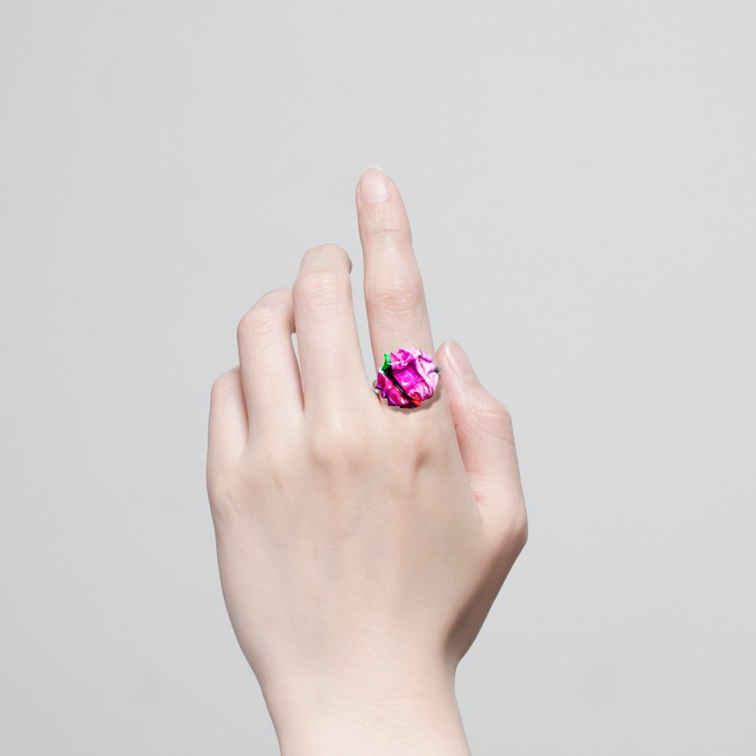 Blossom Ring mini ~One wheel~ (pink) - 戒指 - 纸 粉红色