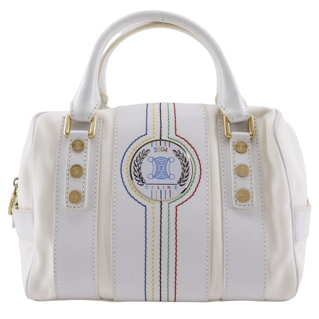 【日本直送】赛琳 CELINE 迷你波士顿包 手提包 2004 雅典奥运限定款 尼龙帆布 × 皮革 白色 女性【二手品】 - 手提包/手提袋 - 尼龙 白色