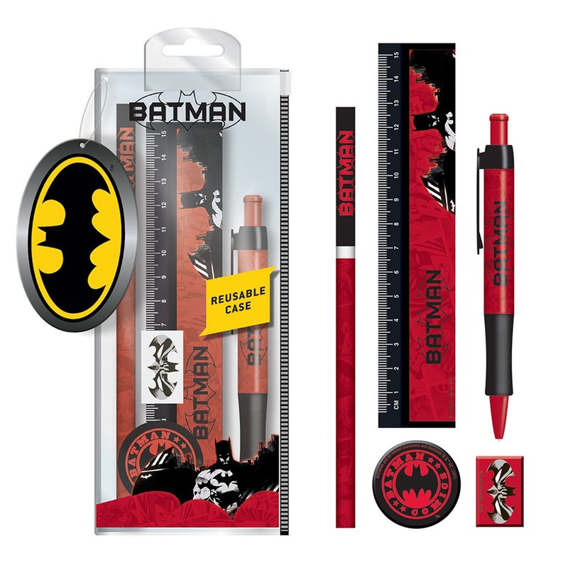 【DC】蝙蝠侠 Batman - 红黑配色美漫风文具组 - 圆珠笔/中性笔 - 其他材质 红色