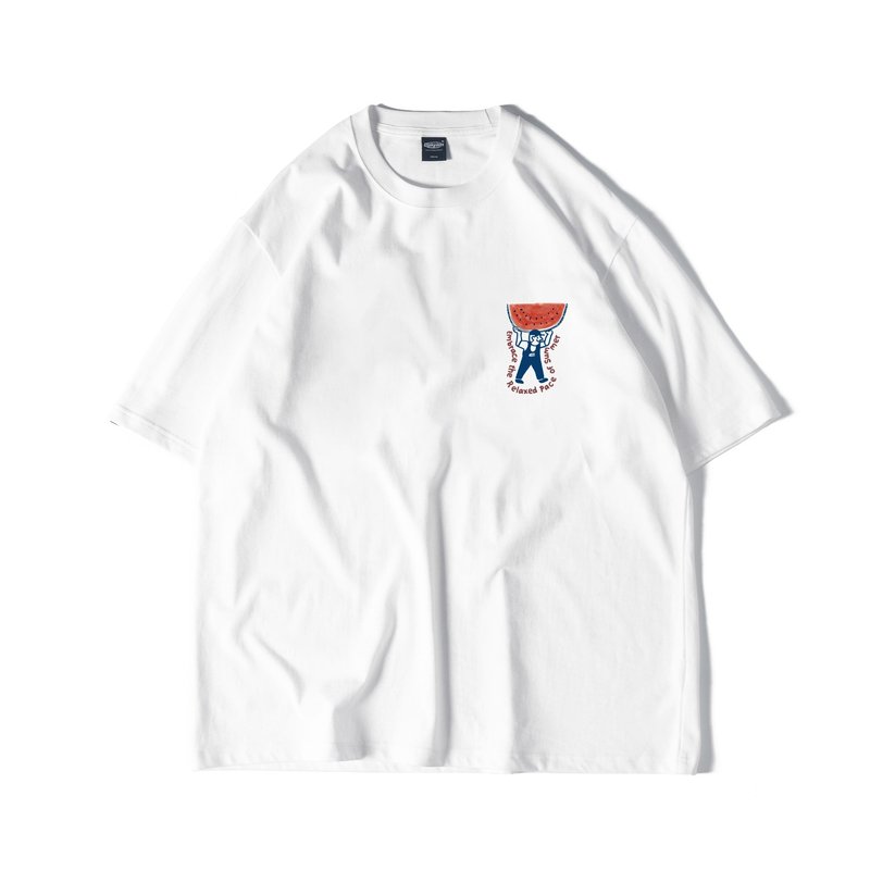 DAKYAM Pace of Summer 西瓜味的轻松夏季原创印花短袖T恤 - 男装上衣/T 恤 - 棉．麻 