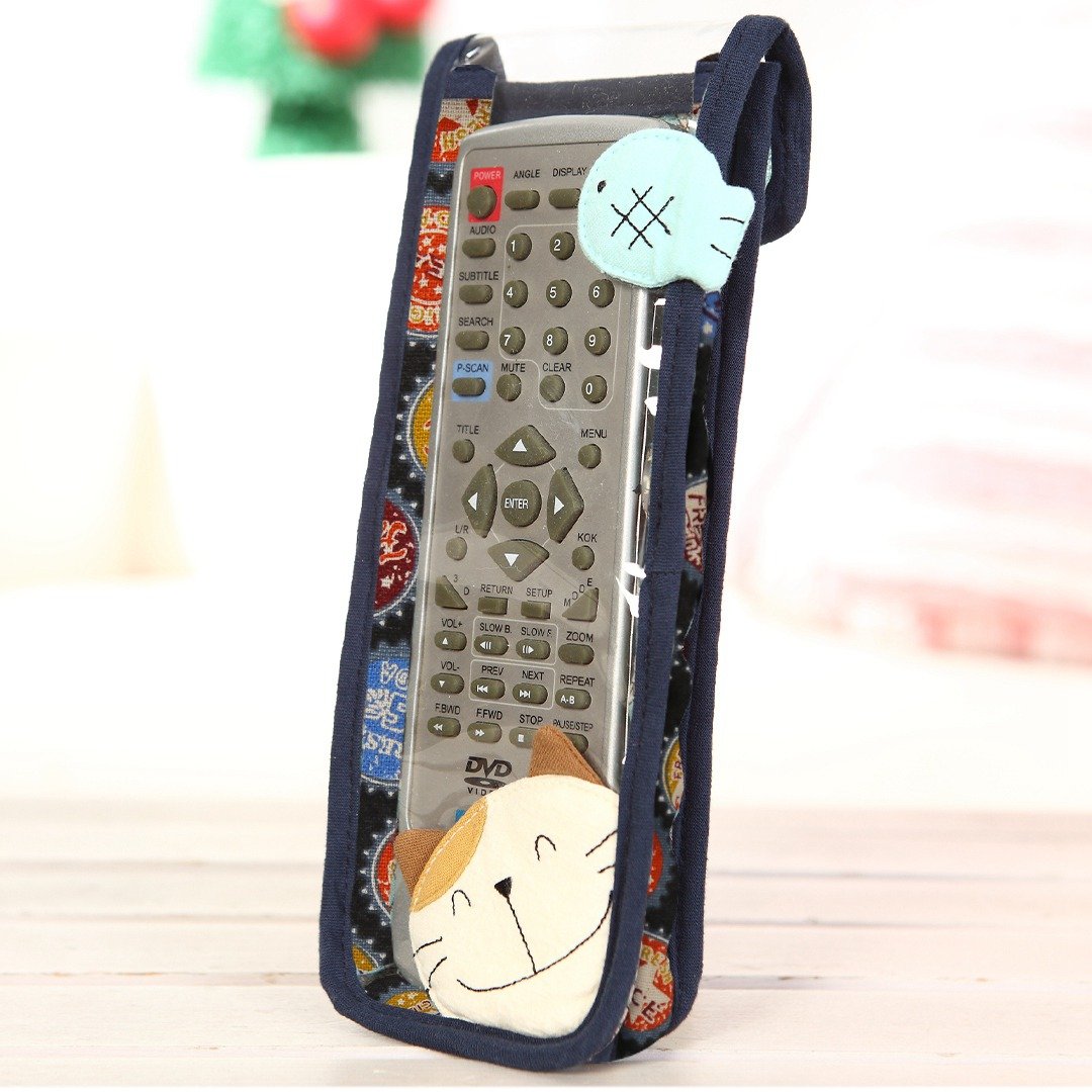KIRO猫 遥控器 透明保护套/眼镜袋【221007】 - 收纳用品 - 棉．麻 蓝色