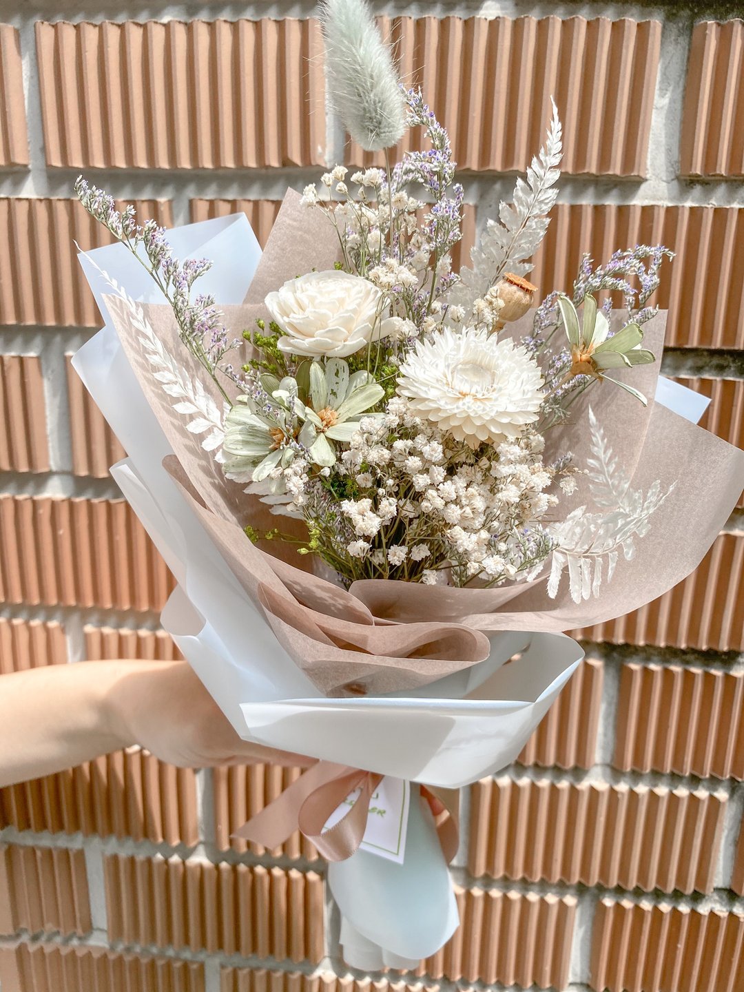毕业花束/浅绿色/干燥花 - 干燥花/捧花 - 植物．花 绿色