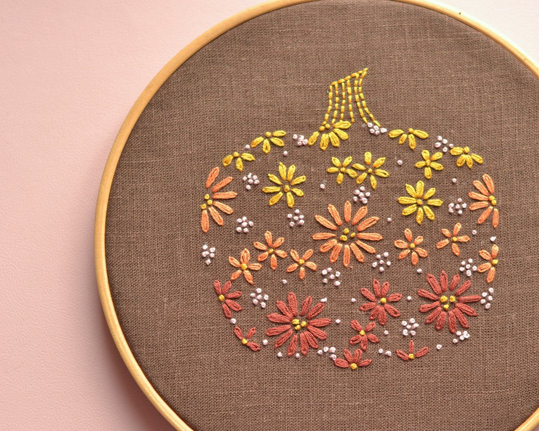 Digital Download pattern PDF | Hand embroidery pattern, DIY, Pumpkin wall decor - 手工艺教程/工具书 - 其他材质 