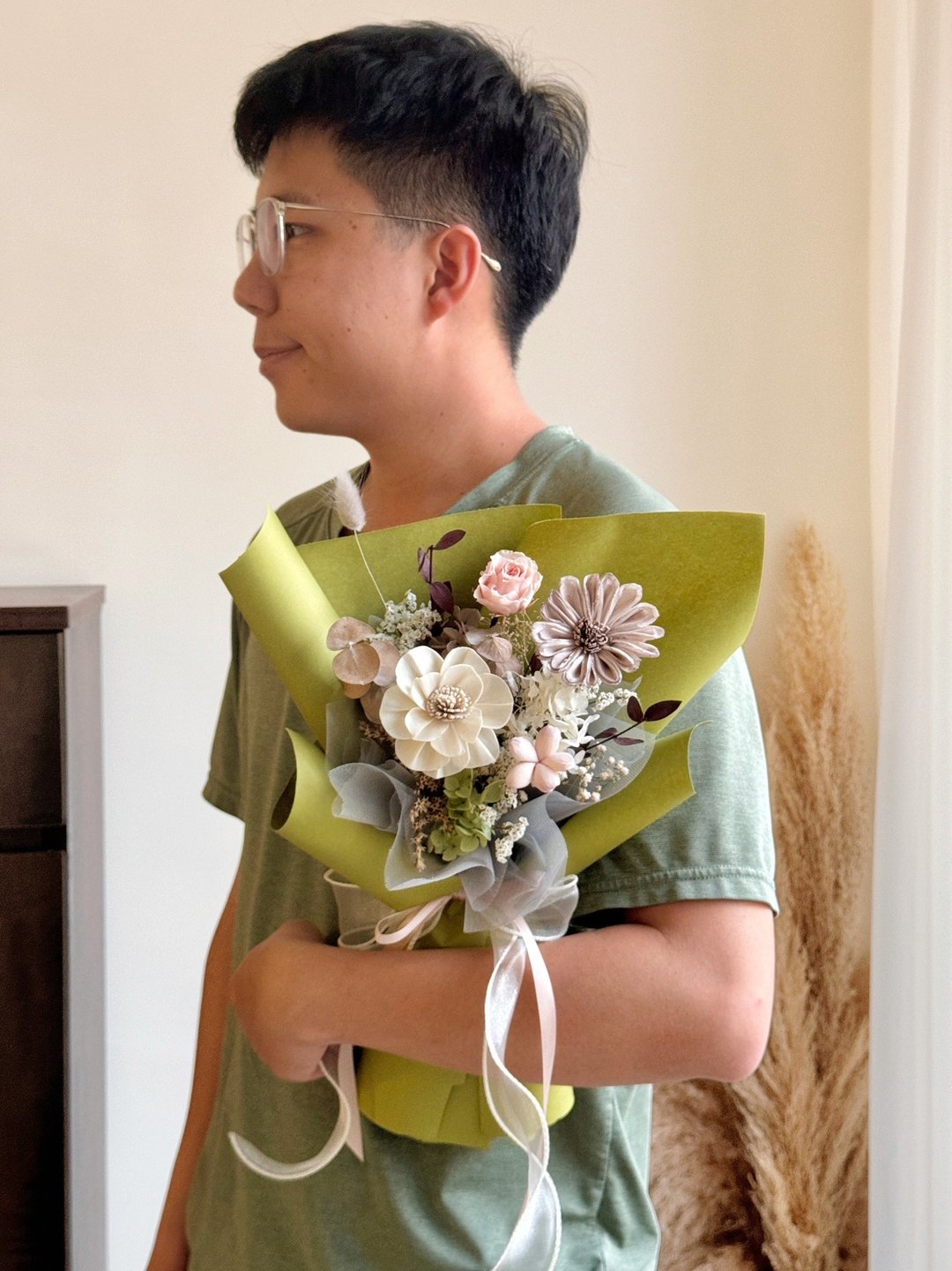 春山静静 绿色系干燥花束 毕业花束 - 干燥花/捧花 - 植物．花 绿色