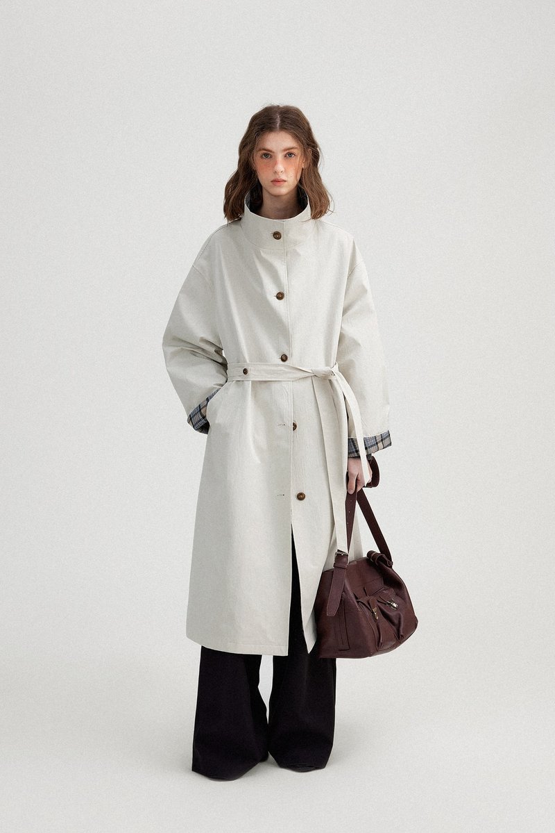 春天的散文诗 浪漫立领长款风衣外套 - 女装西装外套/风衣 - 其他材质 多色