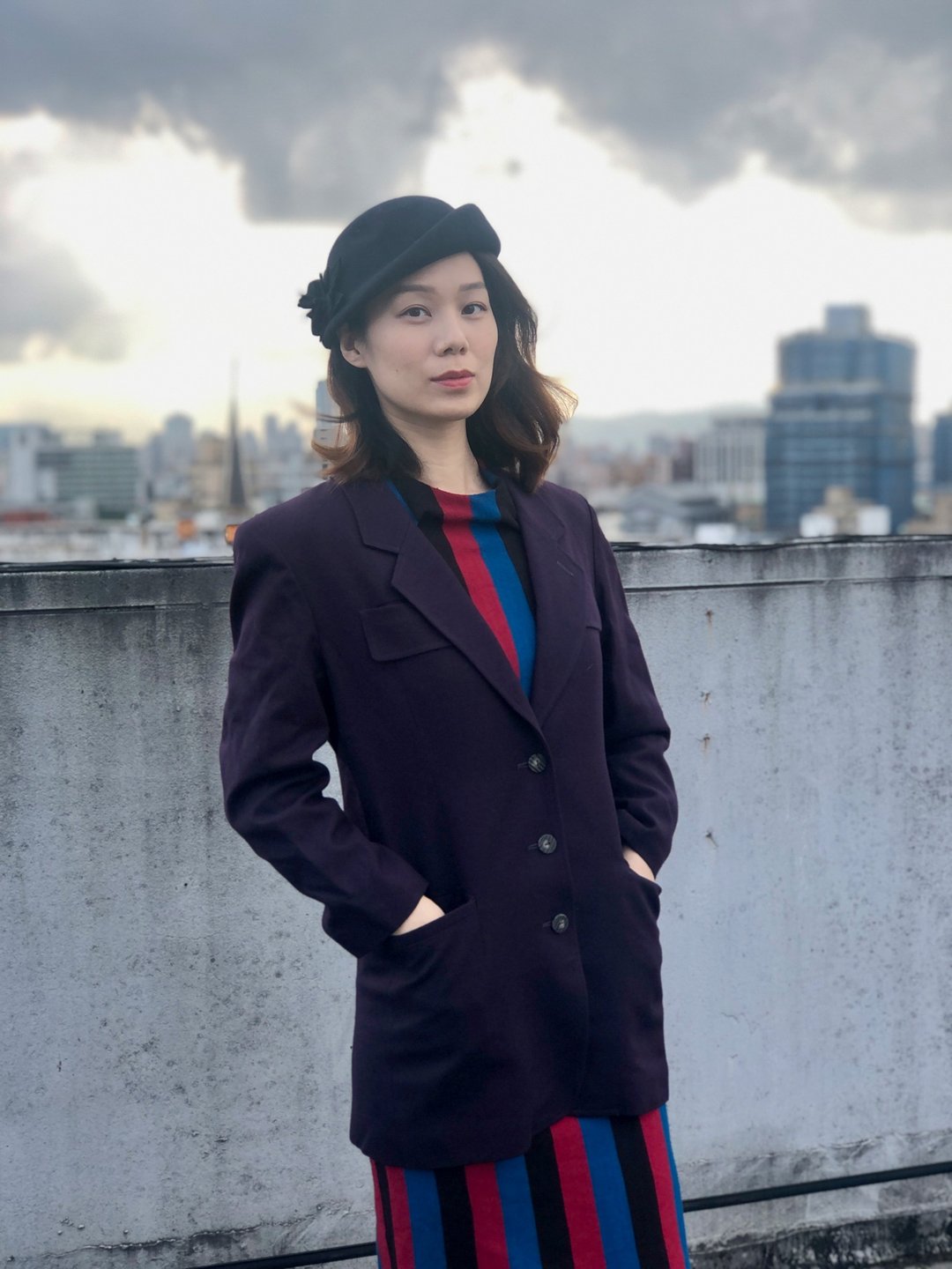 深紫色西装外套 - 女装西装外套/风衣 - 其他材质 