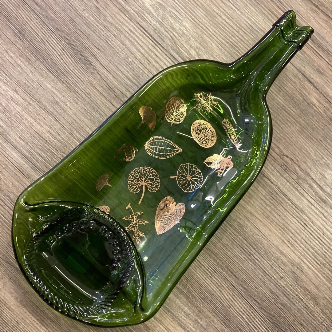 烫金叶脉酒瓶盛盘 - 植栽/盆栽 - 玻璃 