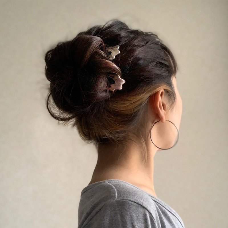 KANZASHI Hair pin 【Basic / Curvy / Pink Gold】 - 发饰 - 其他金属 粉红色