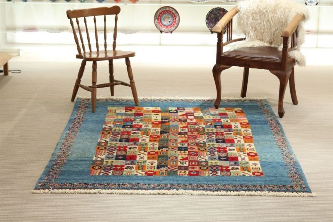 Blue new design handmade carpet rug Turkish kilim natural wool - 地垫/地毯 - 其他材质 蓝色