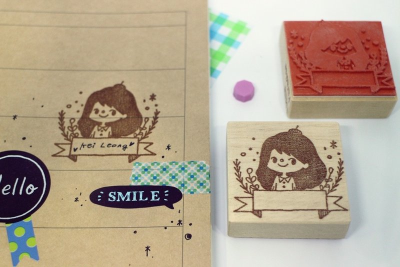 印章 / 花草女孩有话说 - 印章/印台 - 塑料 橘色