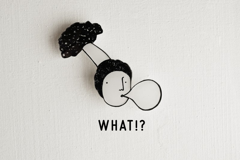 三千根子系列 / 黑白胸针 / H015 - 胸针 - 塑料 黑色