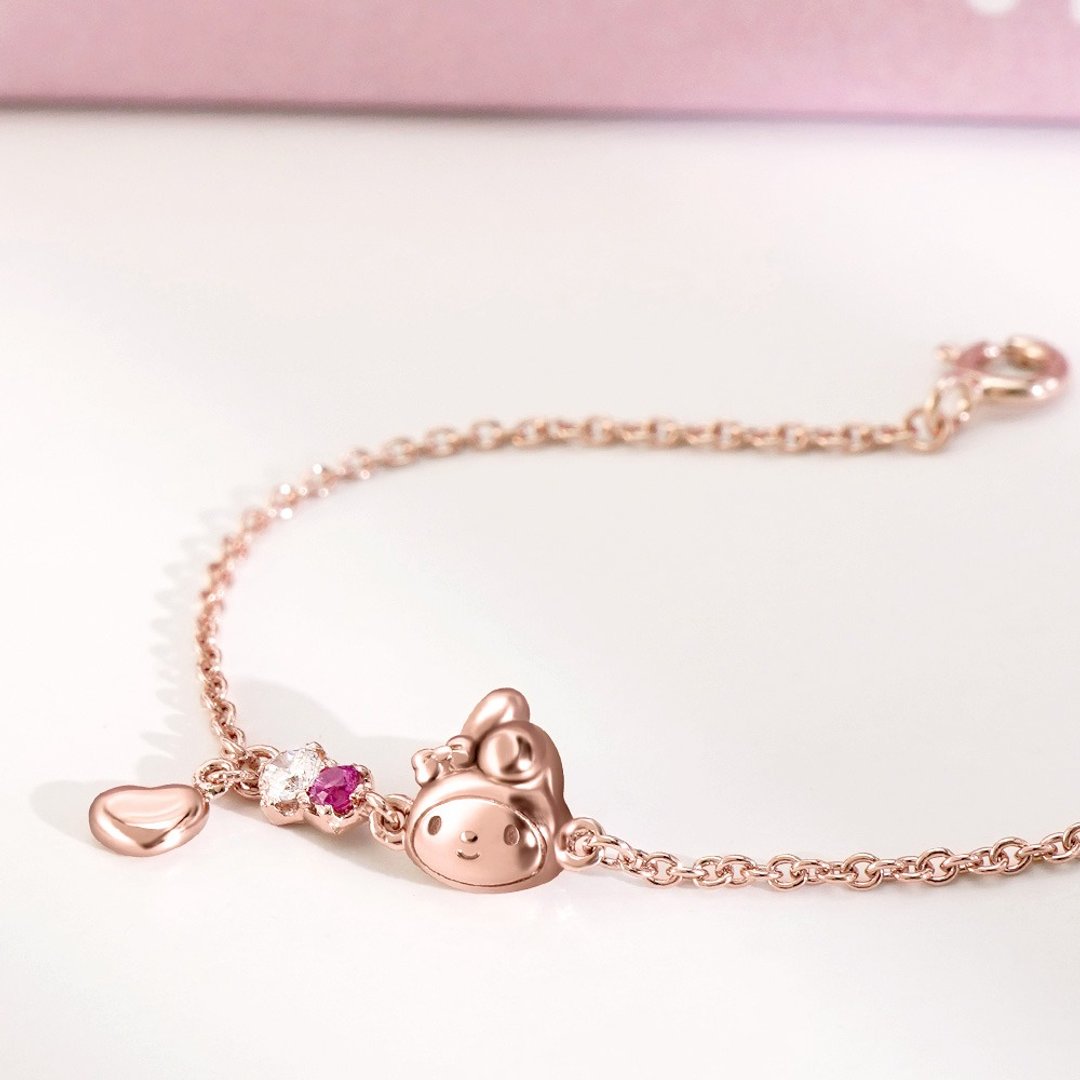 Small Gift for U系列-My Melody 美乐蒂礼物纯银手链 - 手链/手环 - 纯银 粉红色