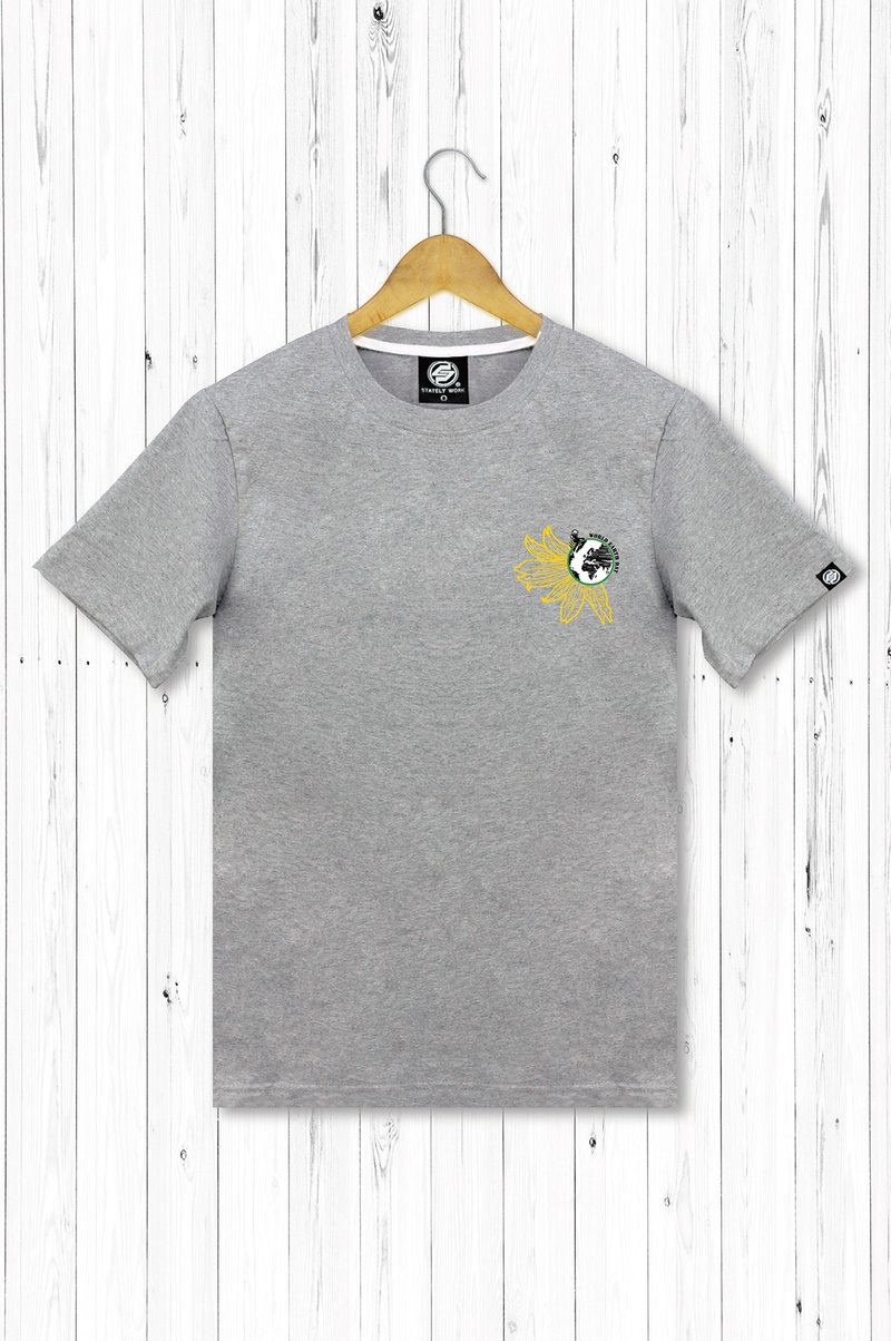 statelywork世界地球日 男T恤 灰白二色 - 男装上衣/T 恤 - 棉．麻 灰色