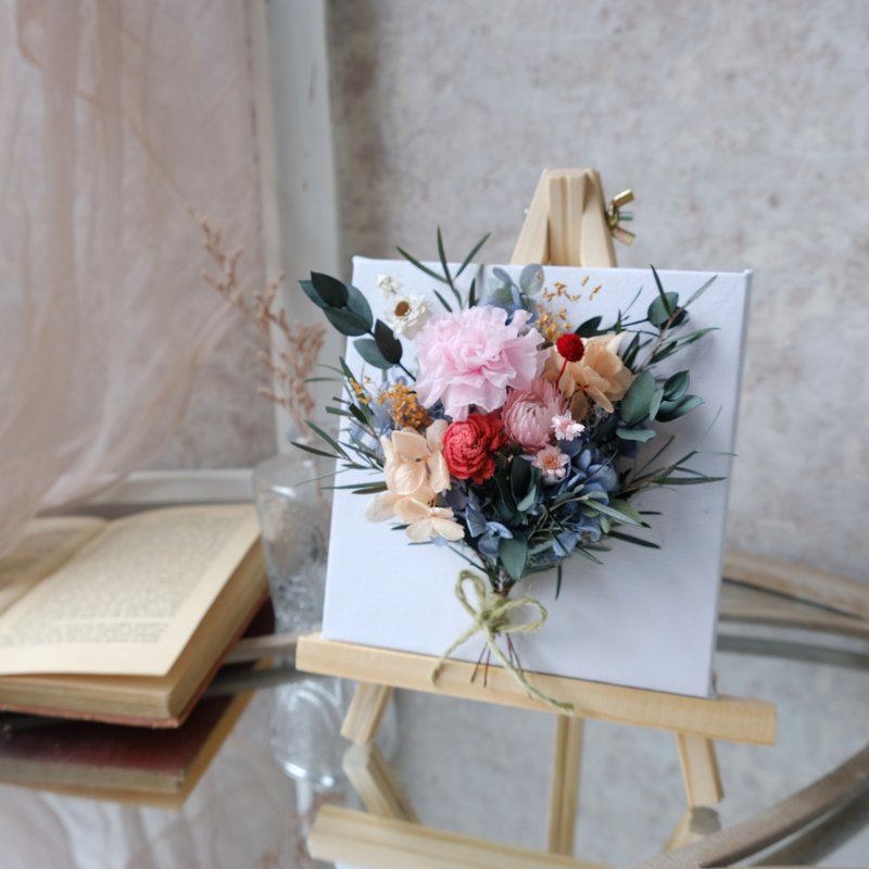 新竹/花艺课程/画布/粉色/不凋花/永生花/干燥花 /爱的花束画 - 植栽 - 植物．花 