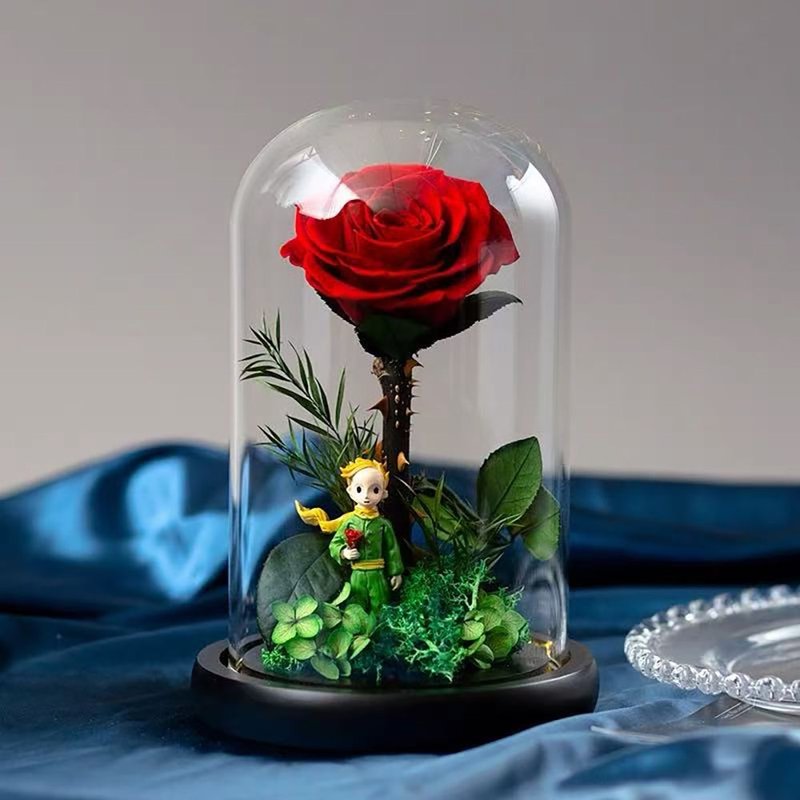 【小王子的星尘玫瑰 】永生花玻璃罩 - 摆饰 - 植物．花 