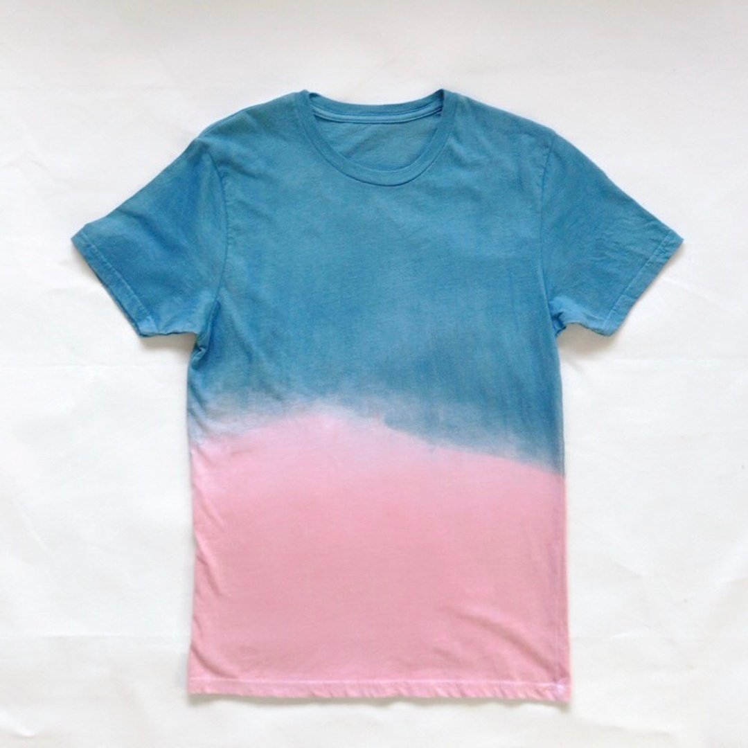 日本制造 手染 Morning phase TEE 蓝染+泥染 有机棉 JAPANBLUE 靛蓝 - 女装 T 恤 - 棉．麻 蓝色