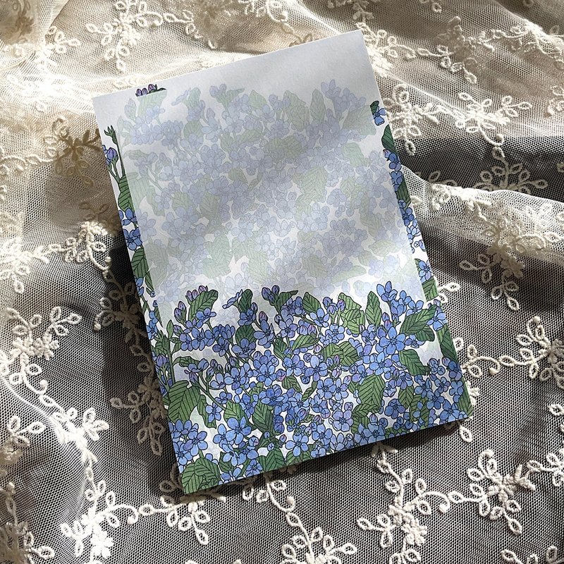 蓝星花设计纸memo pad (dami) 信纸 非黏性 - 便条纸/标签贴 - 纸 蓝色