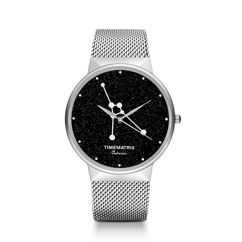 【丹麦星彩宝石】巨蟹座 Time Matrix 星座创意男女创意夜光手表 - 女表 - 其他金属 灰色