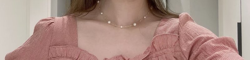 YuanPearl極光小燈泡天然近圓滿天星珍珠項鍊銀鍍18k真金材質通勤 - 项链 - 珍珠 白色