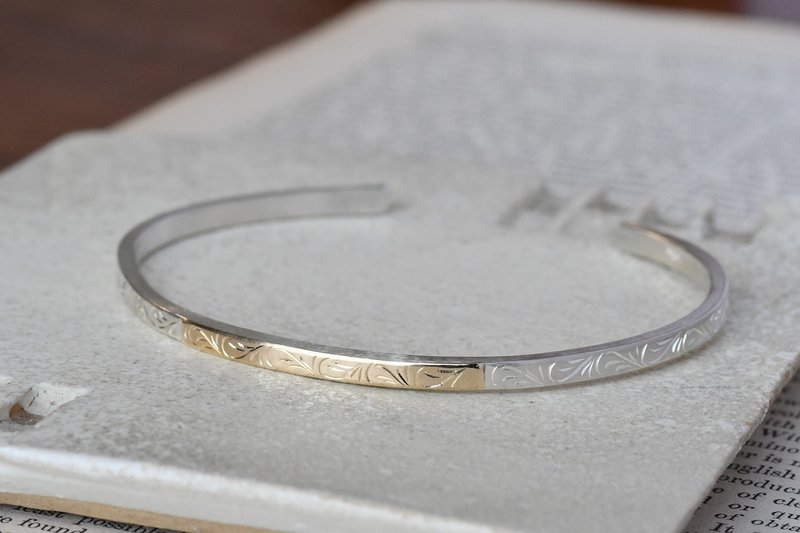 Arabesque ver.4 紫锂辉石・紫水晶 - 手链/手环 - 其他金属 银色