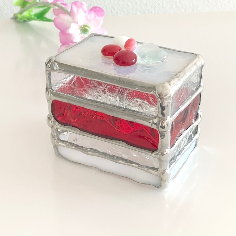 Sweet Night Raspberry Mousse LED Candle Holder - 蜡烛/烛台 - 玻璃 红色