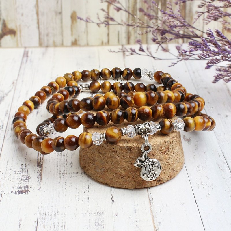 品牌经典|108颗平安珠手链|虎眼石 - 手链/手环 - 玉石 橘色