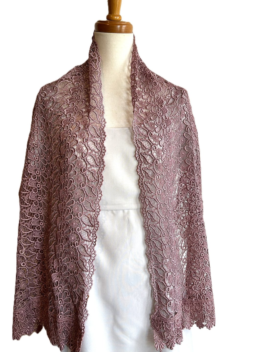 和服专用蕾丝披肩 昭和时代复古逸品 限量发售 - 围巾/披肩 - 其他材质 粉红色