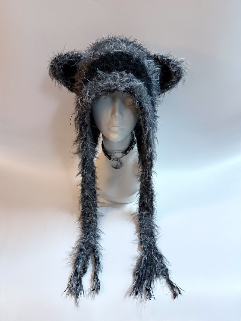 庞克猫耳帽 | 另类街头风猫耳针织帽 | 适合音乐会和音乐节 - 帽子 - 其他材质 
