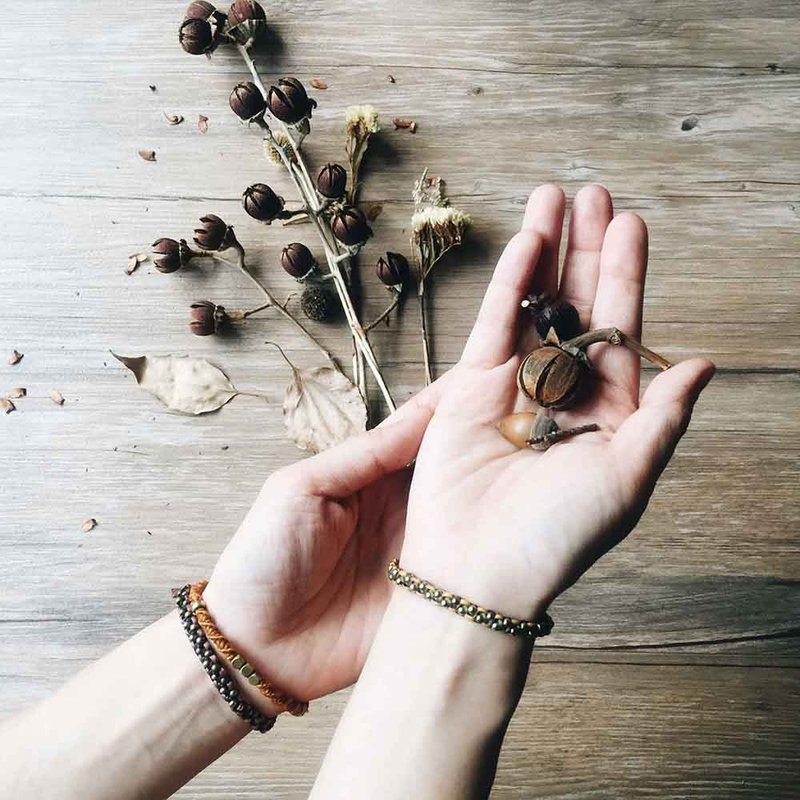 | 稻穗 | 黄铜 x 蜡线 x 手绳 x 手链 x 手环 x 定制。好做作。 - 手链/手环 - 铜/黄铜 紫色