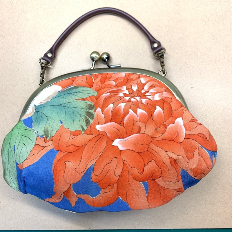 和服改造包 - 手提包/手提袋 - 丝．绢 橘色