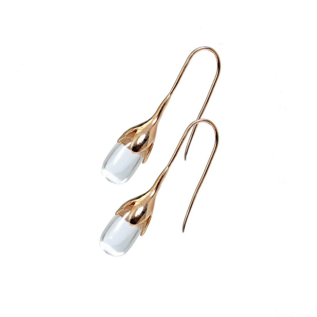 Silver earrings, Quartz earrings,drop earrings - 耳环/耳夹 - 纯银 